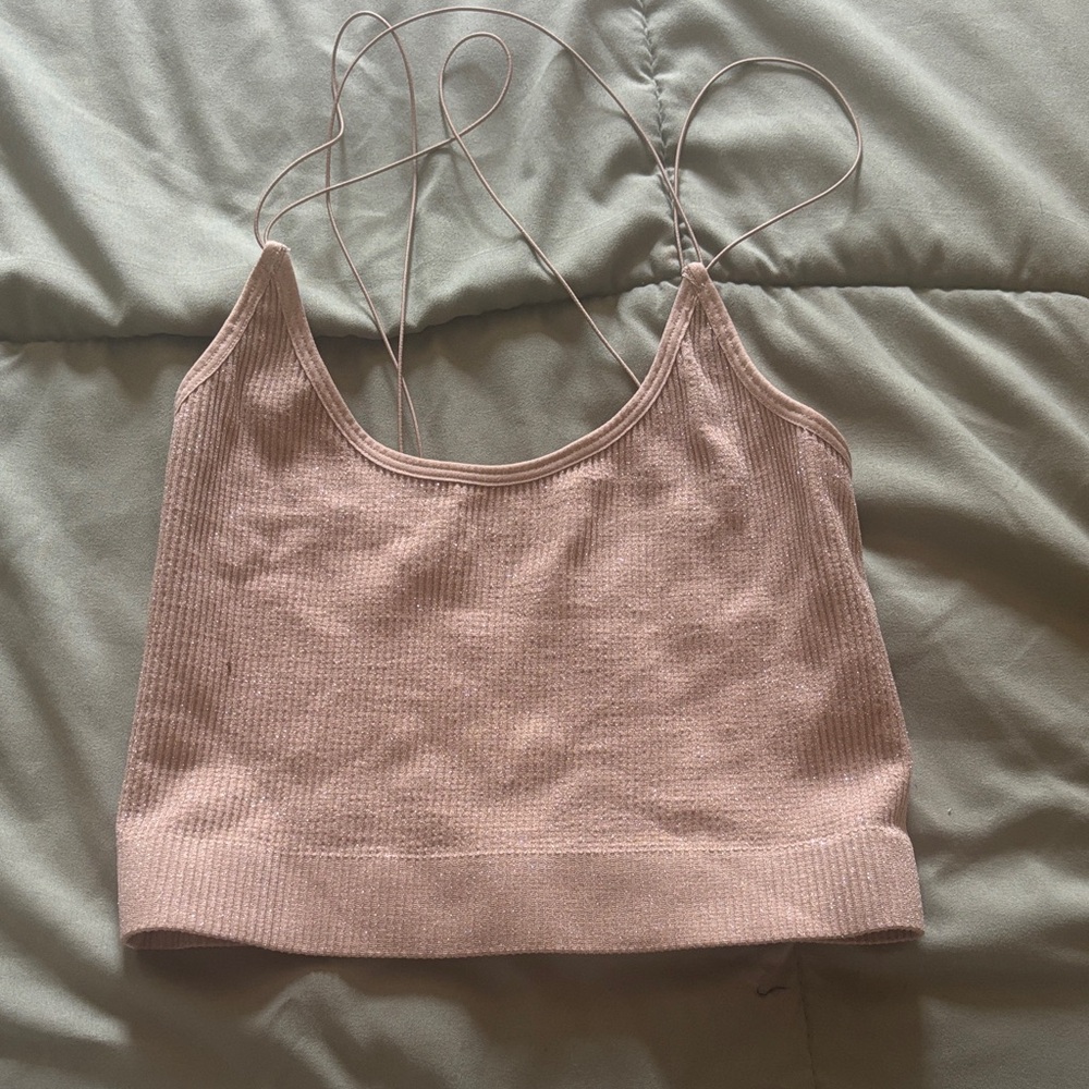 Urban Outfitters Dusty Pink Ribbed Tank Top
